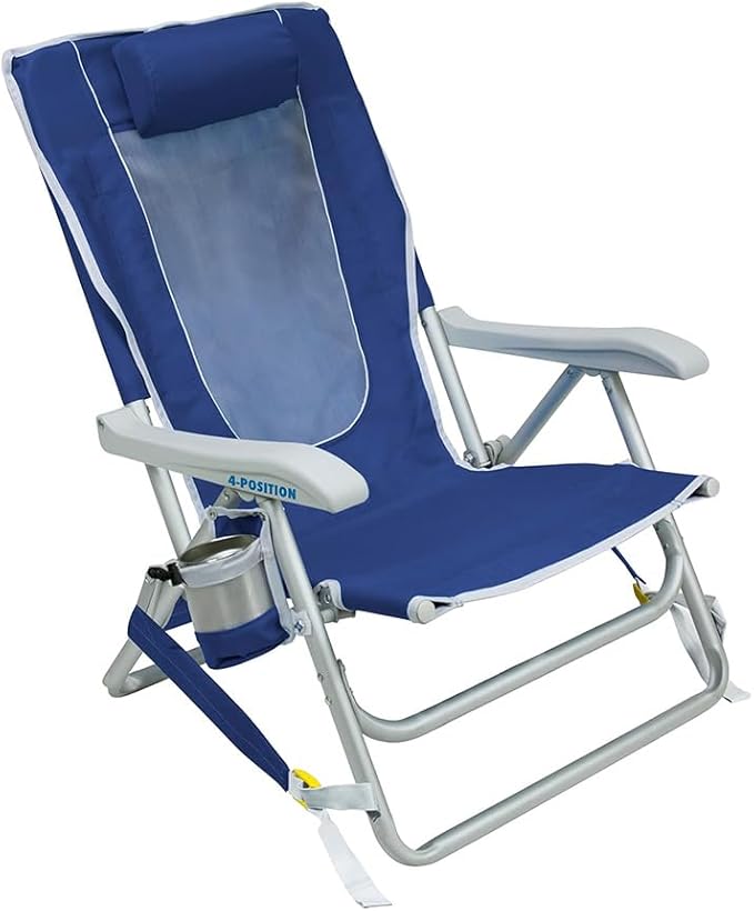 GCI Outdoor Backpack Beach Chair | Reclining Folding Chair with Durable Armrests, Drink Holder & Carry Straps, Perfect for...