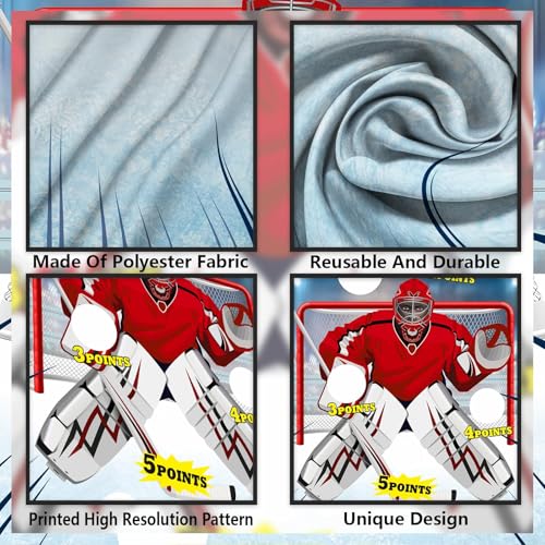 Ice Hockey Toss Games Decorations Banner Backdrop Background Hockey Theme Decor for Indoor Outdoor Hockey Fans Birthday Pa...