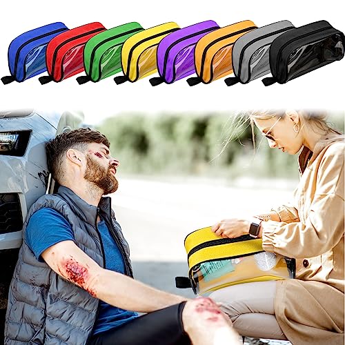 Oudain 8 Pcs First Aid Bag Empty 8 Colors First Aid Pouches Portable Medical Bag with Zipper and Transparent Window Medica...