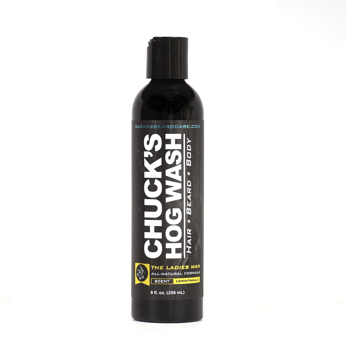 Chuck's Hog Wash - All Natural Beard and Body Wash - The Ladies Man Scent, 8oz - Leaves Your Beard Softer than its Ever Been and