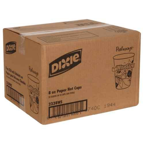 DIXIE 8OZ PAPER HOT CUPS BY GP PRO (GEORGIA-PACIFIC), FIT SMALL LIDS, PATHWAYS, 500 CUPS PER CASE