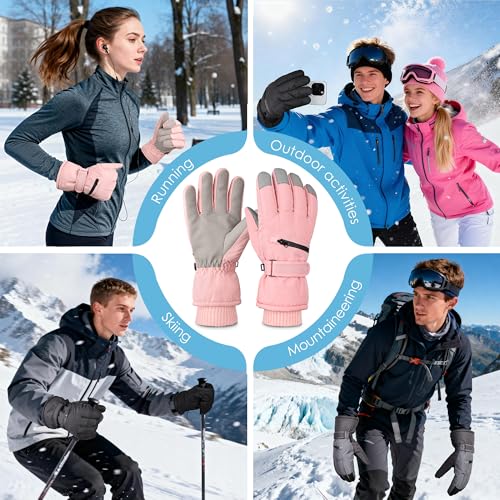 Gilotop Winter Ski Gloves for Men & Women - Waterproof Thermal Windproof with Touchscreen,Non-Slip Grip for Outdoor Skiing...