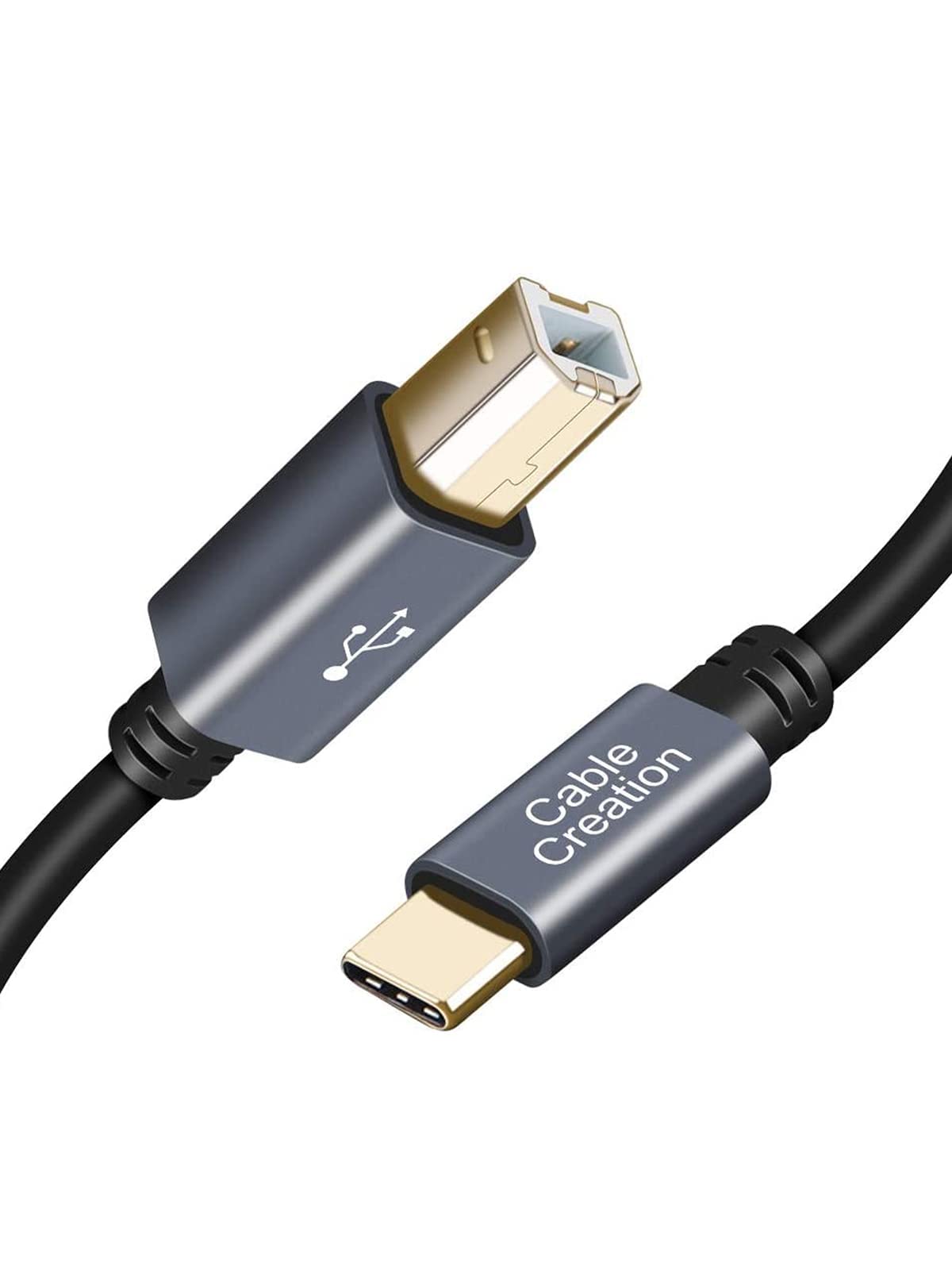 Cablecreation Usb-C Printer Cable 2 M, Type B 2.0 Cable Compatible With Macbook Pro, Hp, Canon, Brother, Samsung Printers, Pvc W