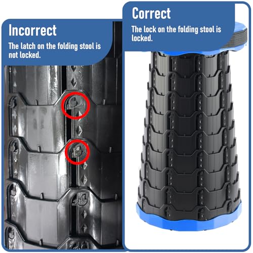 Doseno Upgraded Foldable Stool Thickened Set of 2, Portable Collapsible Stool Retractable Stool, Foldable Portable Collaps...