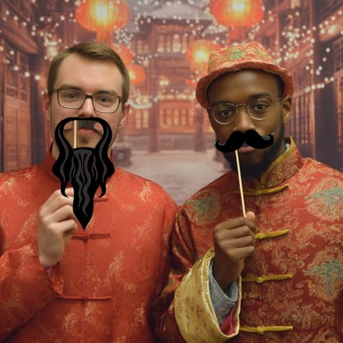 2026 Chinese New Year Photo Booth Prop Stand, 25 Pcs Lunar New Year Spring Festival Sets, Horse Year Party Decorations for...