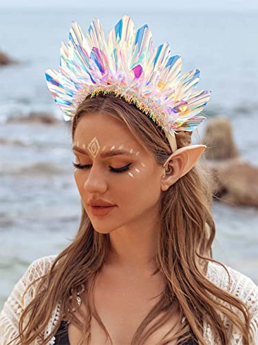 JONKY Light Up Crown Led New Year Eve Headband Glow Birthday Headpiece Rave Costume Hair Accessories for Women