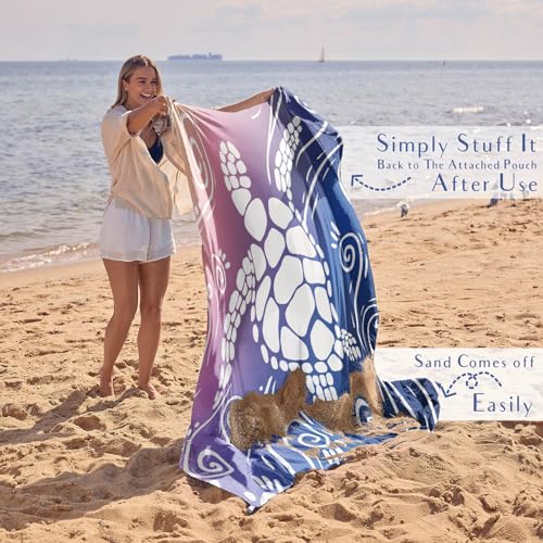WEKAPO Beach Blanket Waterproof Sandproof Oversized Extra Large Sand Free Beach Mat with Stakes, Storage Bag - Essentials ...