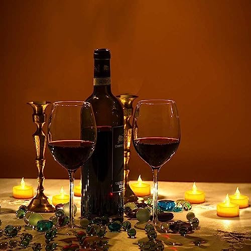 Nancia Tea Lights, 50PACK Flameless LED Tea Lights Candles, Flickering Warm Yellow, 200 Hours Battery-Powered Tea Light, I...