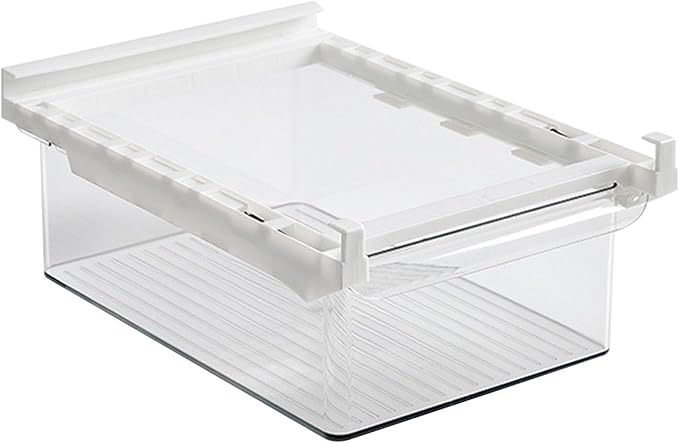Refrigerator Drawer Organizer Clear PET Fridge Organizer Bin Pull Out Shelf Holder Storage Box for Eggs Fruits Vegetables Drinks