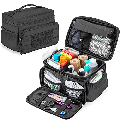 Damero Small Medicine Storage Bag Empty, Emergency Trauma Kit Organizer Bag Family First Aid Box for Hiking, Camping and H...
