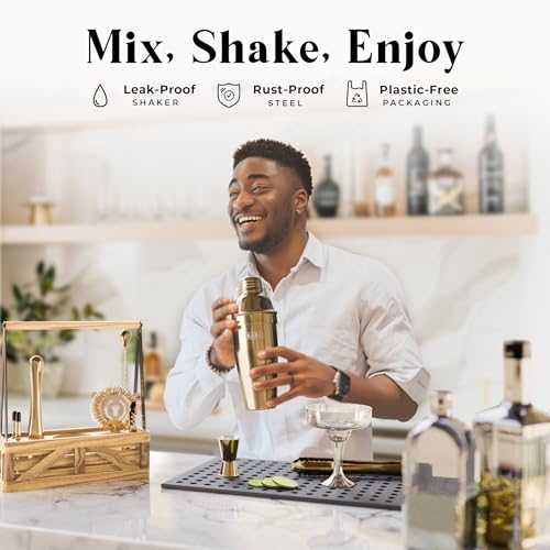 BARE BARREL® Mixology Bartender Kit Bar Set | Martini Cocktail Shaker Set | Barware Mixing Tools for Home Bartending | Far...