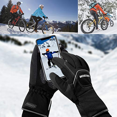 KINGSBOM -40F° Waterproof & Windproof Thermal Gloves - 3M Thinsulate Winter Touch Screen Warm Gloves - for Cycling,Riding,...