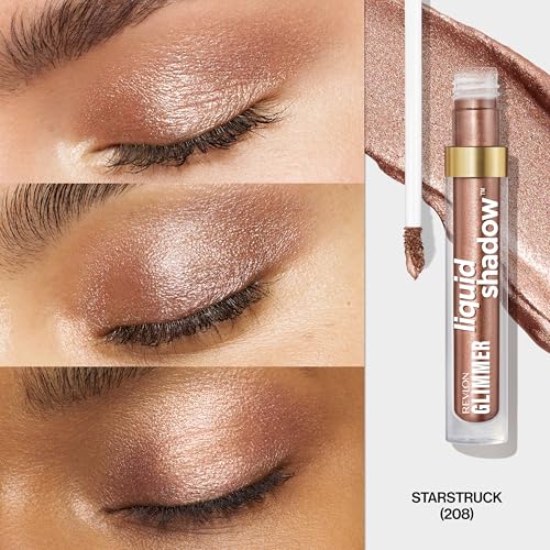 REVLON Glimmer Liquid Shadow, Smudge-Proof Shimmer Eyeshadow Makeup, Long Lasting, High Pigment, 208 Starstruck