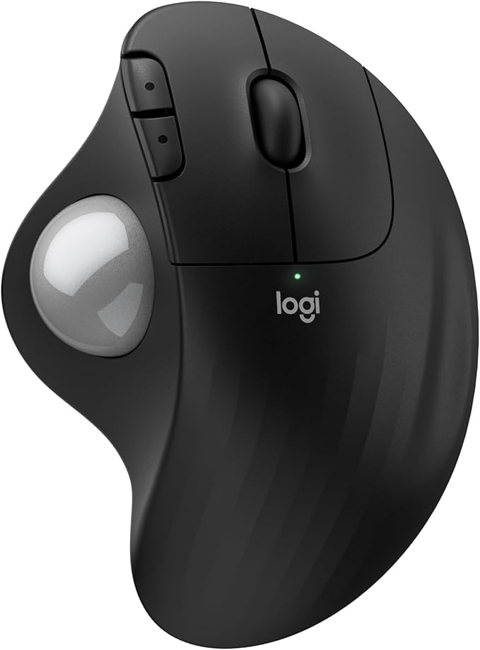 Logitech Ergo M575S Wireless Trackball Mouse, Wireless Ergonomic Mouse with Bluetooth and Encrypted Dongle, Comfortable Th...