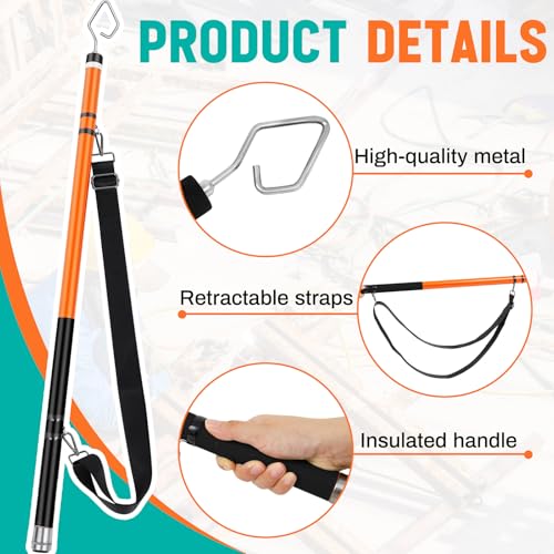 Nuanchu Wire Spanner Plus Telescopic Pole 24 ft High Density Carbon Fiber Telescoping Extension Pole with Insulated Handle...
