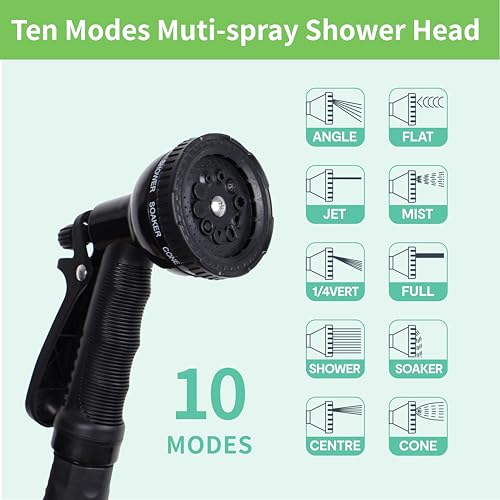 Shcazhcx 1.3 Gallon/5L Portable Outdoor Shower, 10 Spray Modes, No Power Needed, Insulated Sleeve Keeps Water Warm, Multi-...
