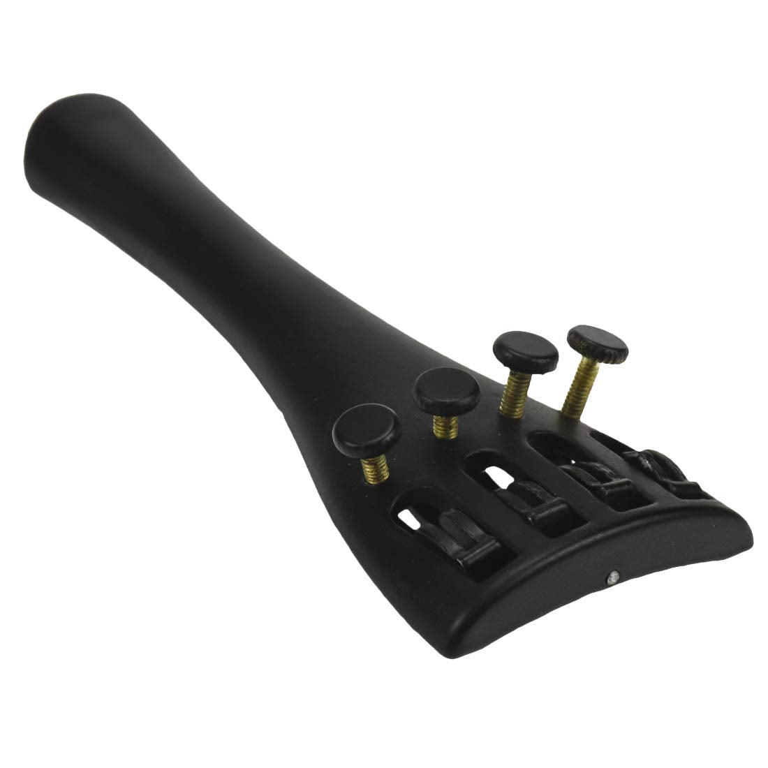 Xiaoyztan 1/2 Violin Tailpiece, Aluminum Alloy Violin Black Tail Piece Built With 4 Pcs Fine Tuners