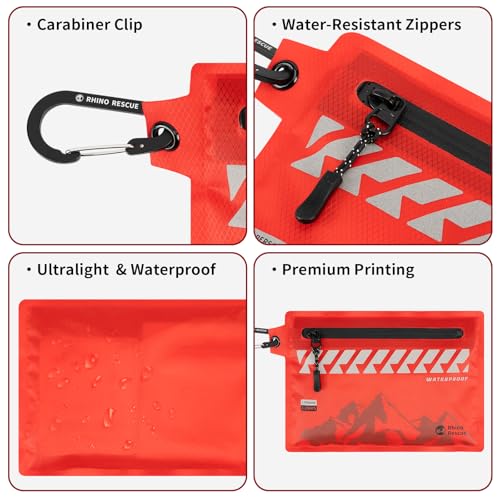 RHINO RESCUE Small First Aid Kit Ultralight Waterproof Medical Kit for Hiking, Backpacking, Cycling, Travel, Vehicles, 114pc