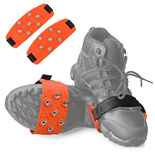 FANBX F Crampon Traction Cleats Anti-Skid Traction Grips Crampons Spikes 7 Point Cleats for Footwear for Walking, Jogging,...