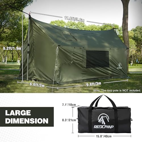 REDCAMP Large Hammock Hot Tent with Stove Jack, Waterproof & Windproof Winter Wall Tent with Snow Skirt, Ultralight 4 Seas...
