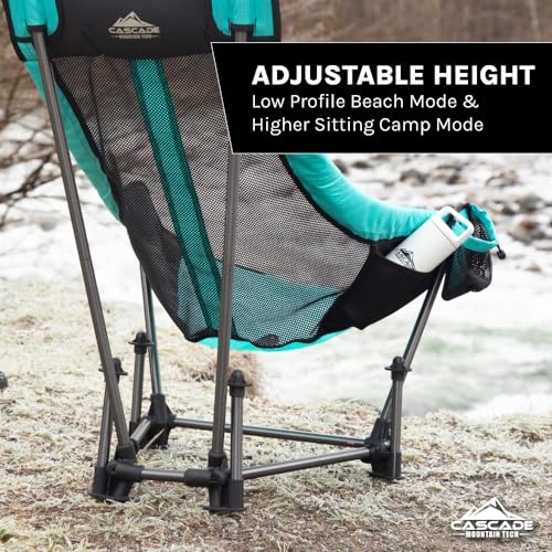 Cascade Mountain Tech Hammock Camp Chair with Adjustable Height - Ultralight for Backpacking, Camping, Sporting Events, Be...