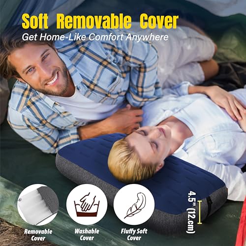 TREKOLOGY Camping Pillow - Large Inflatable (24"x15") for Home-Like Comfort, Portable & Ergonomic, Easy to Clean, Durable...