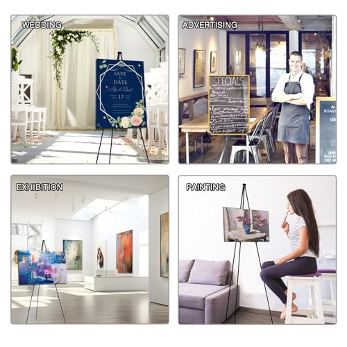 AROIC 63 "Easel Stand for Display, 20 Pack Portable Foldable Metal Easel, Easels for Signs Wedding Logos,Arts, Painting,Ad...