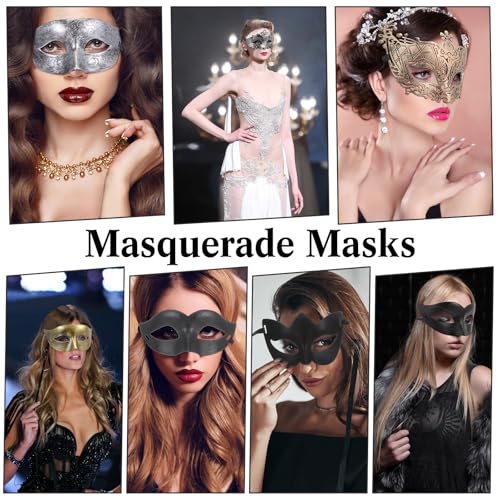 Chivao 60 Pcs Masquerade Masks for Women Men Couple Bulk Venetian Mask Vintage Antique Adult Face Halloween Costumes Party
