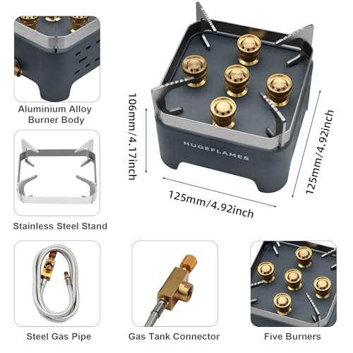 HUGEFLAMES Portable Camping Stove, Powerful Gas Stove, Propane Camp Stove with Carrying Case, 30,000 BTU Small Propane Sto...