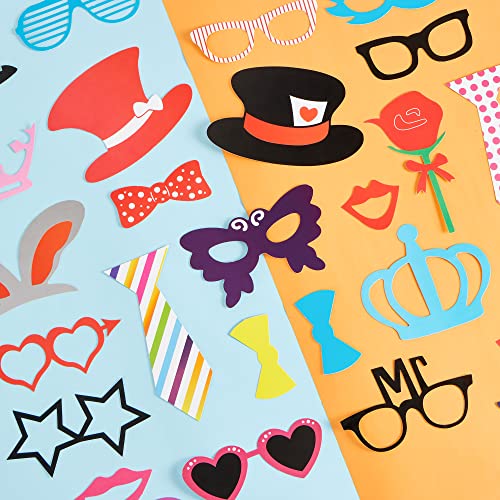 Joyin Toy Photo Booth Props 66 Pieces，Multicolor Kit for Graduation Wedding Party Supplies Favors，with Stick, Hats, Glasse...