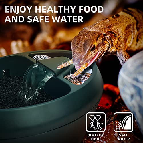 MYGIIKAKA Reptile Drinking Water Fountain Chameleon Accessories Automatic Circulation System with Trough, Bearded Dragon C...