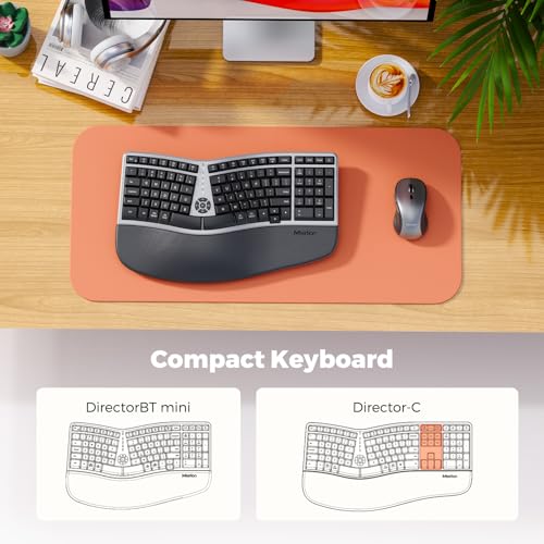 MEETION Ergonomic Wireless Keyboard and Mouse Combo, 2.4G Curved Compact Keyboard with Cushioned Palm Rest, 4 Level DPI Ad...