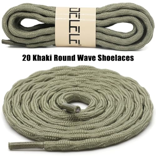 DELELE 2 Pair Round Wave Shape Non Slip Heavy Duty and Durable Outdoor Climbing Shoelaces Hiking Shoe Laces Shoestrings