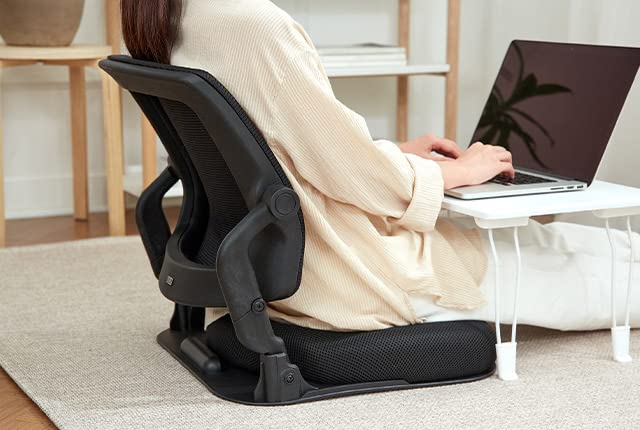 HIHIP Patented Floor Chair with Back Support - Foldable Orthopedic Floor Chair for Adults/Children - Japanese Legless Seat for Meditation, TV, Pelvic Adjustment - Recliner with Back Support (Gray)