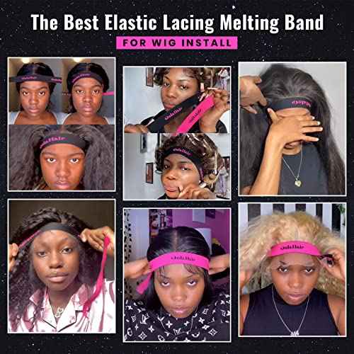 Dolahair Lace Melting Spray for GlueLess Wigs lace Bond Melting Spray Bond Adhesive Wig Glue Spray (Melting Spray/1 Band/1 Brush)