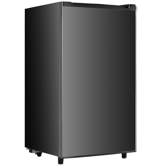3.2 Cu.Ft Mini Fridge with Freezer, 1 Door Small Refrigerator with Adjustable Thermostat Energy-efficient Low Noise, Compact Fridge for Bedroom, Office, Dorm, Black