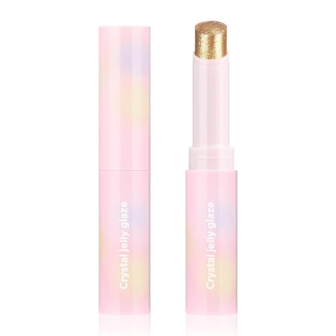 Crystal Hydrating Jelly Stick Eyeshadow Stick, Glitter Makeup Jelly Shimmer Eye Shadow Crayon, Lightweight Eye Brightener Makeup Glitter Eye Shadow (GOLDEN GIRL, 05 GOLDEN GIRL)