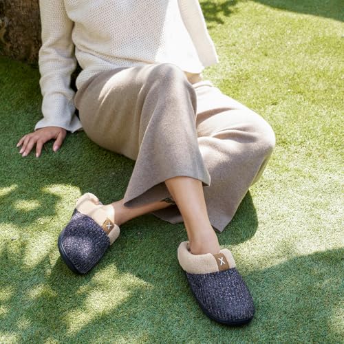 ULTRAIDEAS Women's Indoor Bedroom Slipper with Memory Foam, Gift for Women, Wool-Like House Shoe with Anti-Skid Rubber Sol...