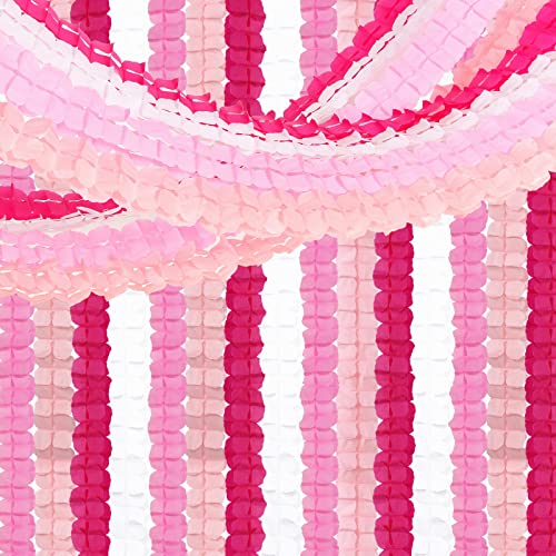 Rose-Red Pink-White Party-Decorations Streamers Garland - 157Ft Four-Leaf Clover Hanging Banner,Wedding Girl Birthday Baby...