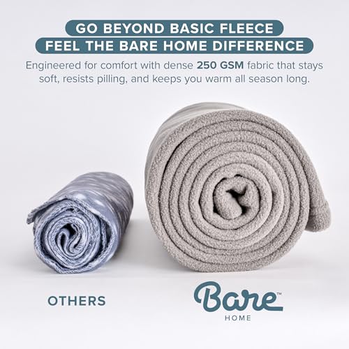 Bare Home Polar Fleece Blanket - Throw - Dark Blue - Warm & Cozy - Premium Fleece for Bed, Sofa, Camping, Travel and Cold ...