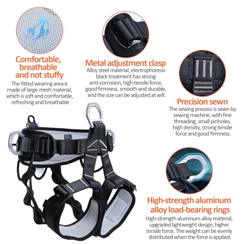 Clakioom Tree Climbing Gear, Tree Climbing Spikes, Tree Climbing Gear with Adjustable Climbing Straps and Steel Core Flip ...
