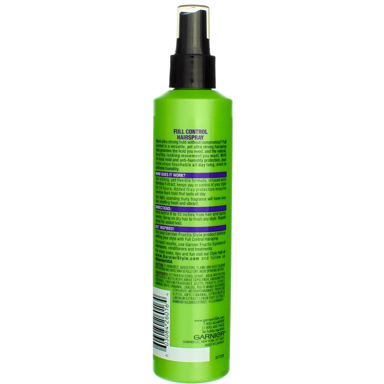 Garnier Fructis Style Full Control Anti-Humidity Hairspray, Non-Aerosol, 8.5 Fl Oz, 1 Count (Packaging May Vary)