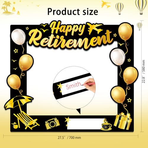 HOWAF Retirement Party Photo Booth Props Kit - 26pcs Selfie Props & 1 Frame, Fun Retire Party Favors