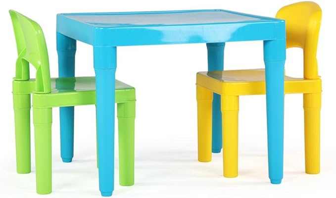 Humble Crew Kids Table and 2 Chair Set, Aqua Table with Chairs - Sturdy Toddler Activity Table for Playtime, Arts, Crafts,...