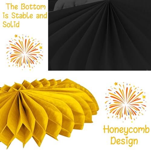 Happy New Year Honeycomb Centerpieces 2026 New Year's Eve Table Decorations 12Pcs New Year Theme Party Supplies Black and ...