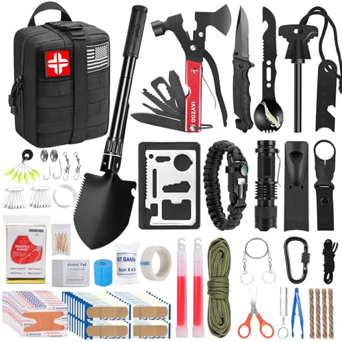 Gift for Men Dad Husband Christmas, Survival Kits, 142 in 1 First Aid Kit, Emergency Kits, Survival Gear and Equipment wit...