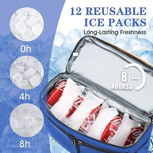 Scothen Backpack Cooler with Double Decker & 12 Ice Packs- Keeps 36 Cans Cold for Up to 24 Hours- Waterproof & Leak Proof ...