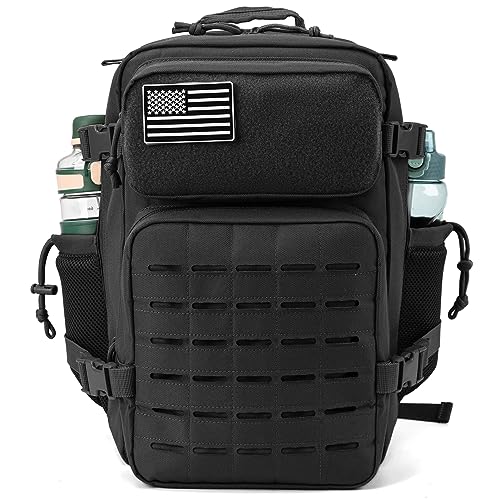 QT&QY 25L/45L Military Tactical Backpack For Men Molle Daypack 3 Day Bug Out Bag Hiking Rucksack With Bottle Holder