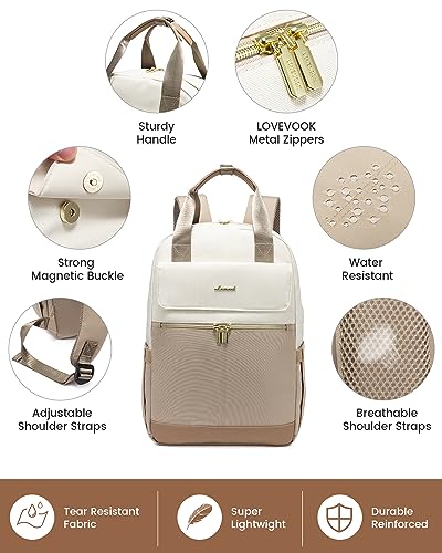 LOVEVOOK Laptop Backpack for Women, 17.3inch Laptop Bag with USB Port, Waterproof Travel Work Backpack Purse, Anti-Theft B...