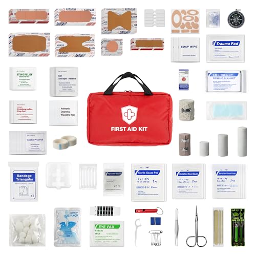 First Aid Kit - Trauma Kit with Essential Emergency Medical Supplies, Waterproof Travel First Aid Kit, Simple and Portable...